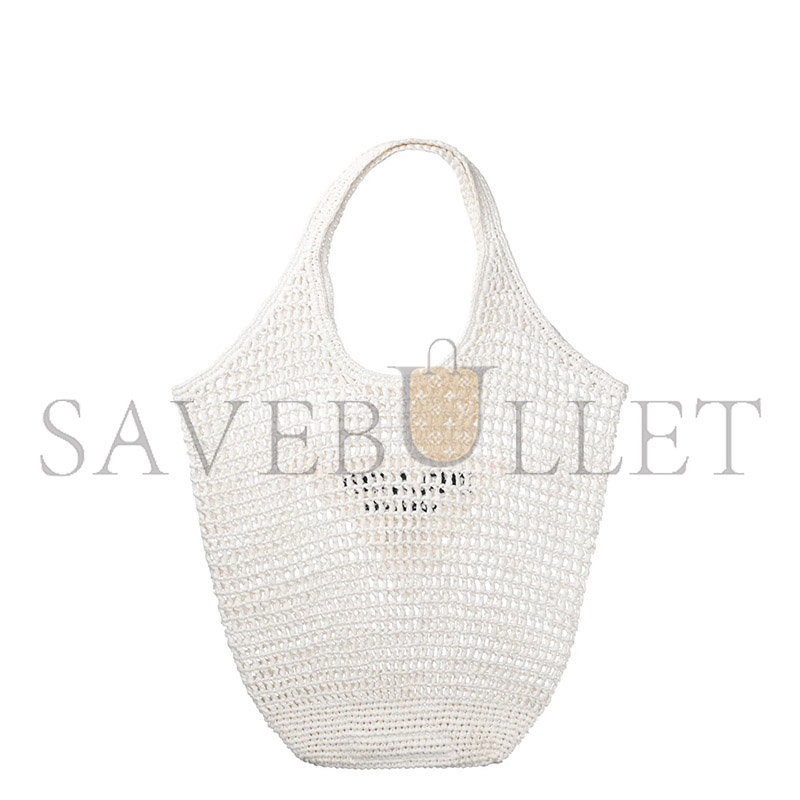 PRADA TRIANGLE LOGO BUCKET TOTE RAFFIA BLUE 1BG424 (53*40cm)